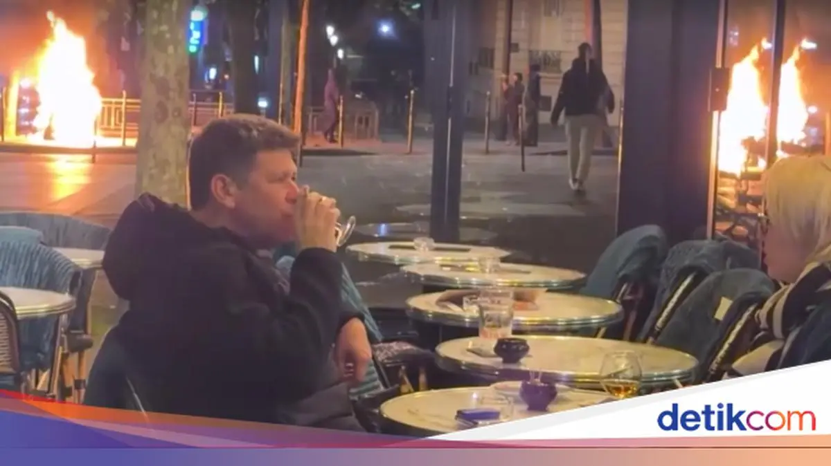 Viral Pasangan Enjoy Minum-minum di Tengah Paris yang Membara Akibat Ricuh