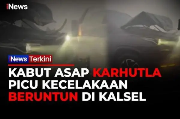 Kabut Asap Karhutla Picu Kecelakaan Beruntun di Kalsel, Mobil Ringsek Parah