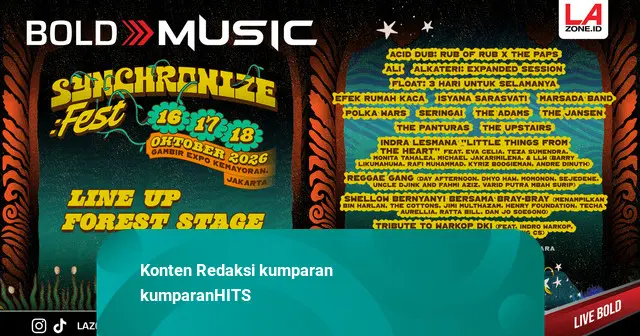 Panduan Lengkap Bold Music Synchronize Fest 2026: Lineup Day 1-3 Sampai Rundown