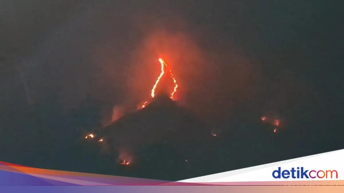 Kawasan Gunung Arjuno-Welirang Kebakaran Lagi, Api Berkobar