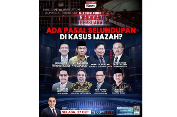 Jangan Lewatkan Rakyat Bersuara: Ada Pasal Selundupan di Kasus Ijazah? Live di iNews Malam Ini