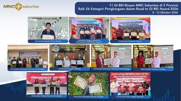 11 GI BEI Binaan MNC Sekuritas di 5 Provinsi Raih 26 Kategori Penghargaan dalam Road to GI BEI Award 2026
