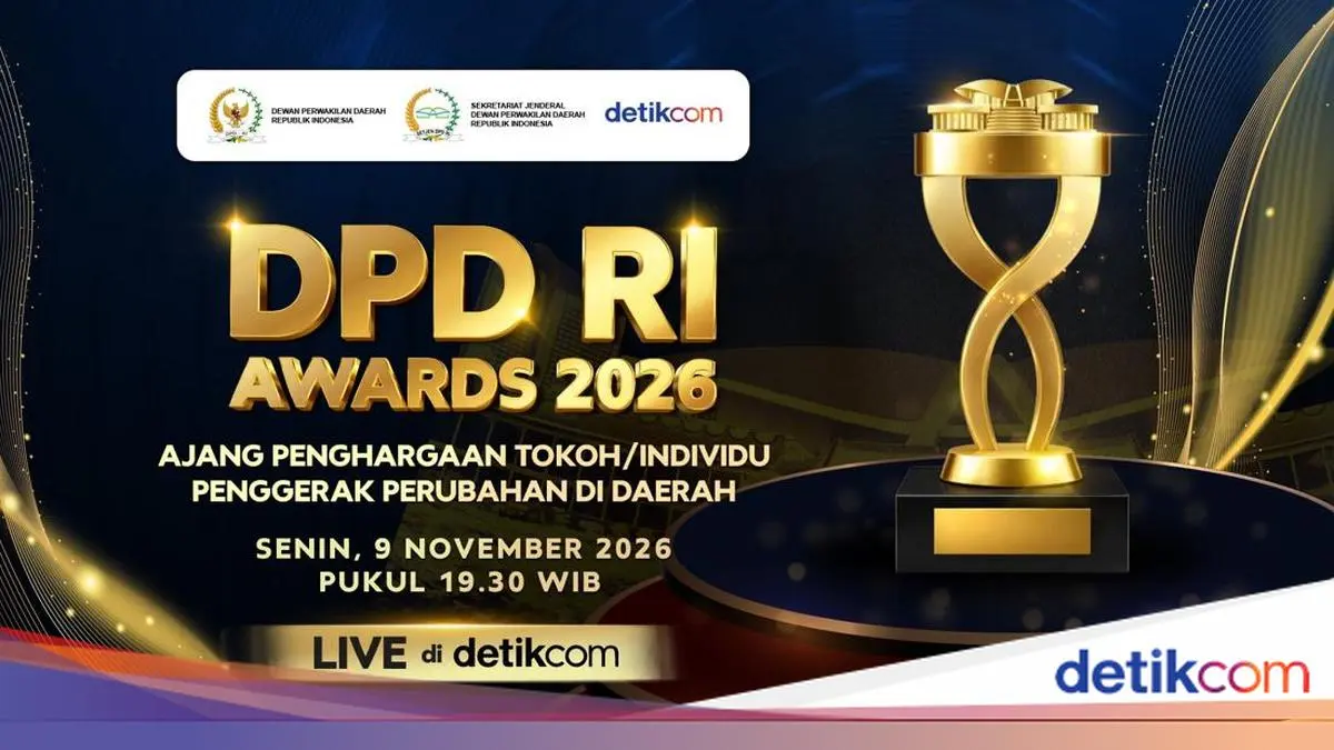 Tayang di detikcom, Malam Puncak DPD RI Awards 2026 Digelar 9 November