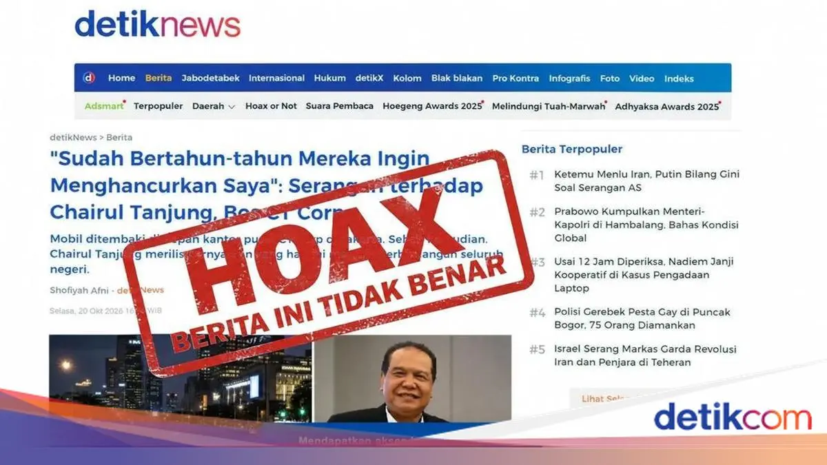 HOAX! Waspada Situs Palsu Catut detikcom dan Chairul Tanjung