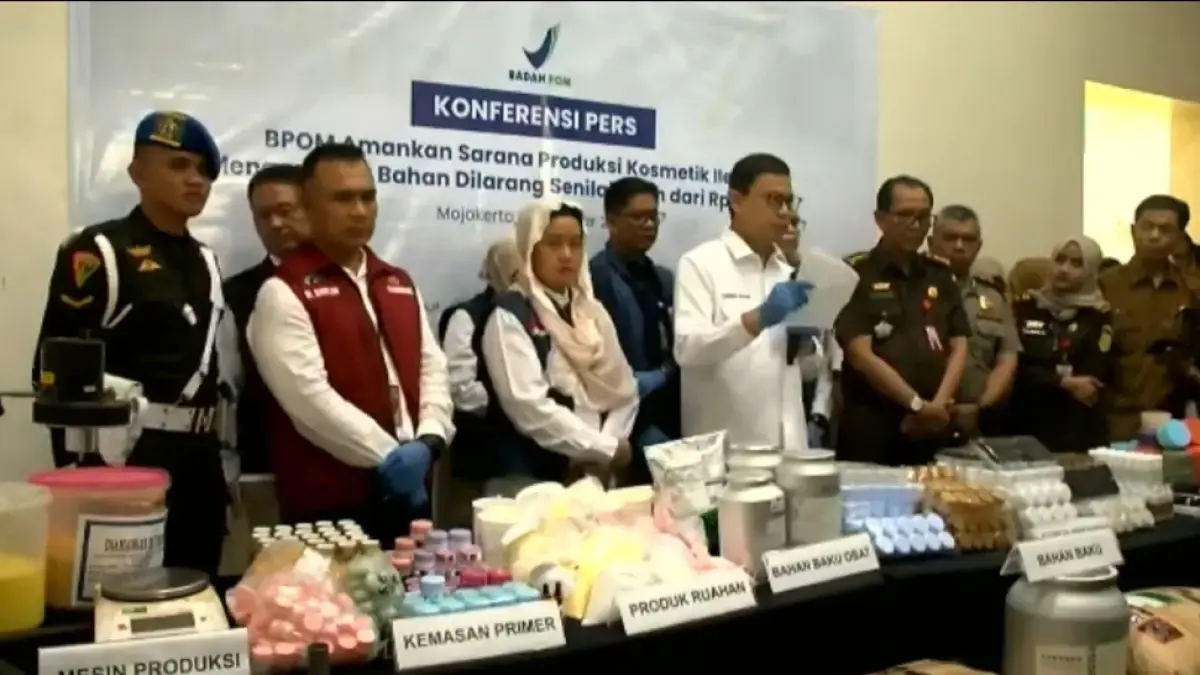 BPOM Bongkar Pabrik Kosmetik Ilegal di Mojokerto, Mengandung Bahan Berbahaya Bagi Janin