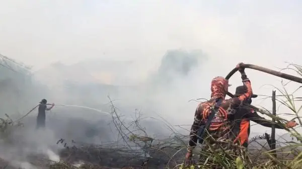 Karhutla Kembali Menyala di Sampit, Asap Tebal Ganggu Aktivitas Warga